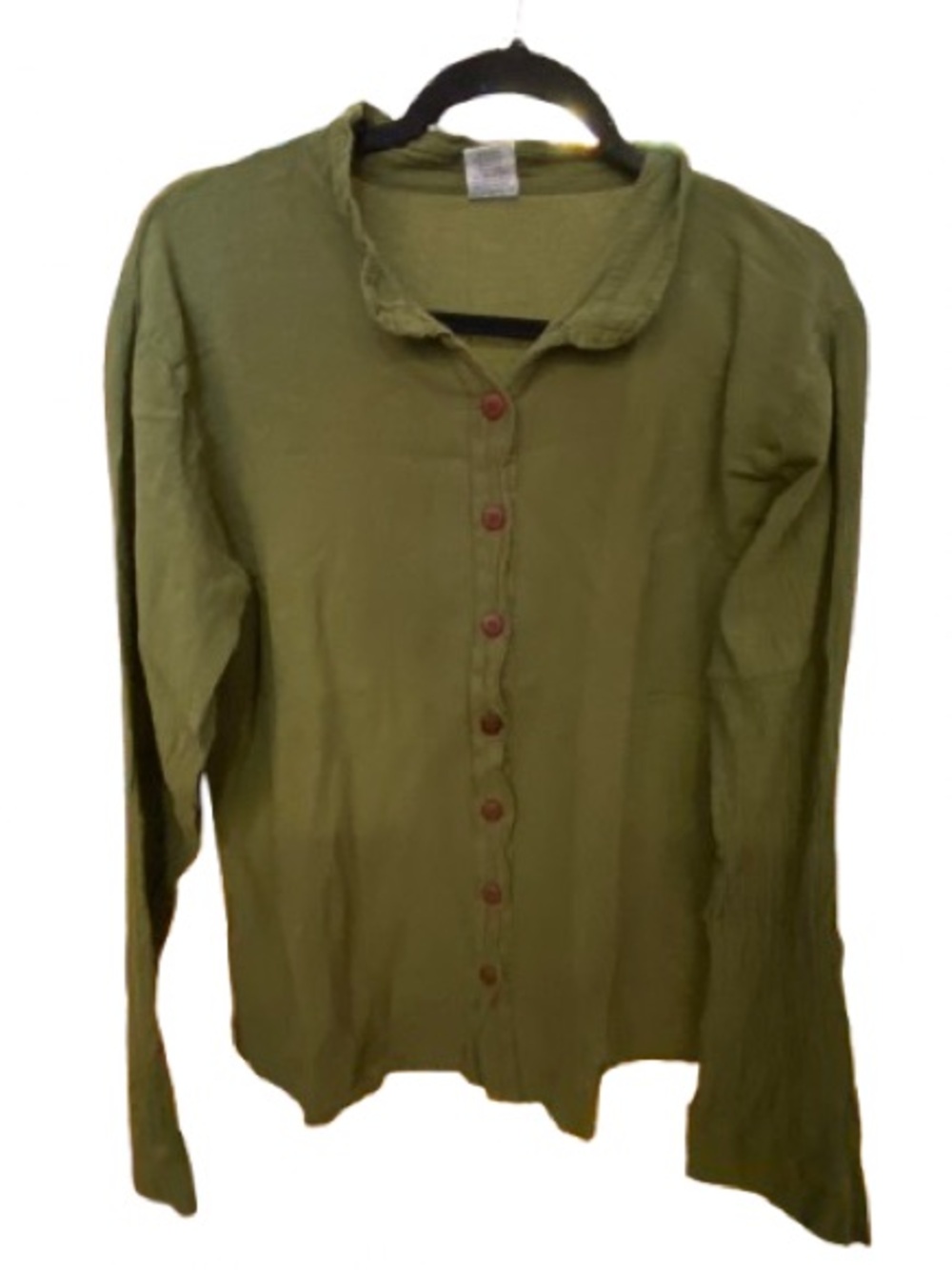 Men’s Gauzy Shirt Long Sleeve Size M Button Down 100% Cotton Green Mexico